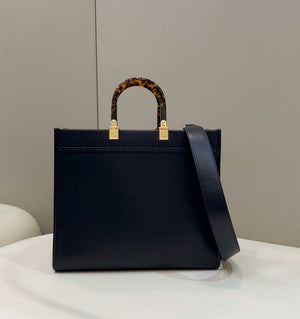 Fendi 8266S Sunshine Medium Bag 8BH386 Black leather shopper - Default Title - View 2