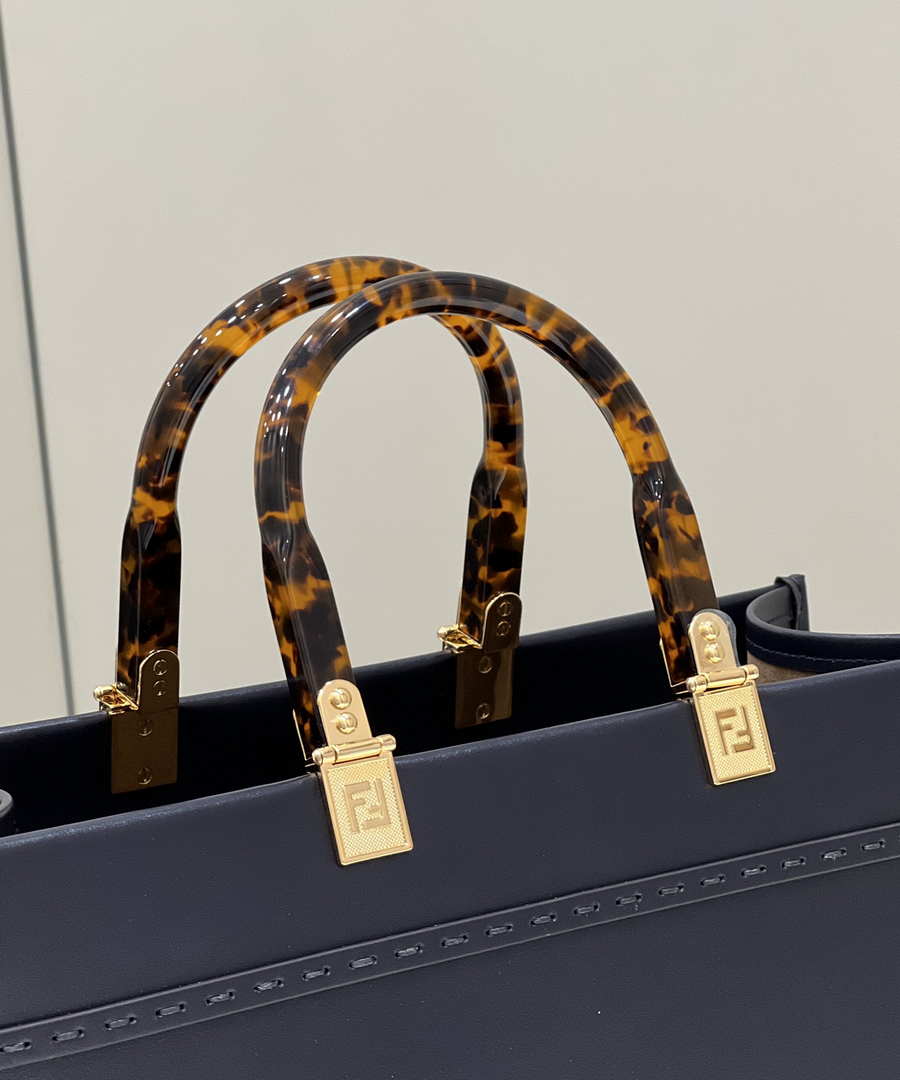 Fendi 8266S Sunshine Medium Bag 8BH386 Black leather shopper