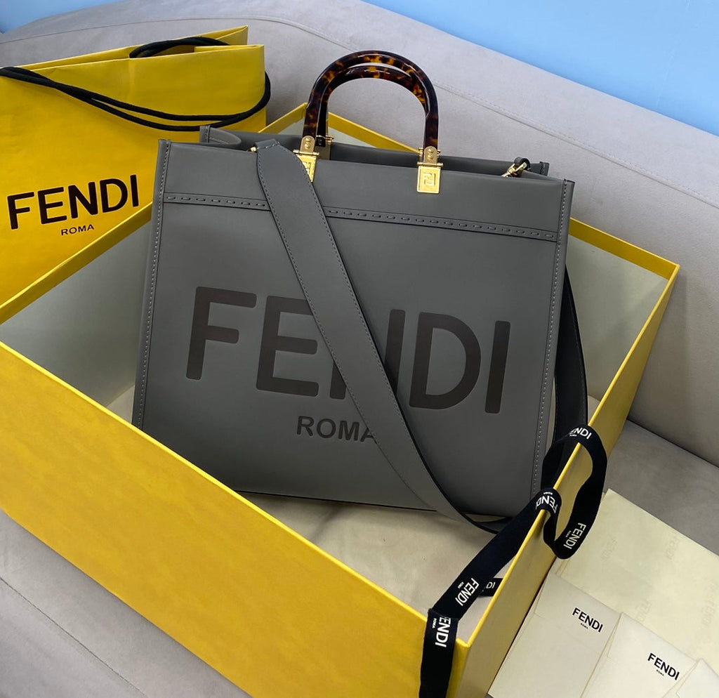 Fendi 8BH386 Sunshine Medium Bag 8266S Dark Grey leather shopper