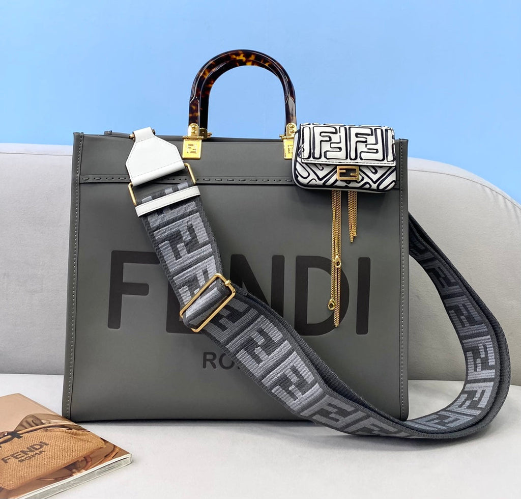 Fendi 8BH386 Sunshine Medium Bag 8266S Dark Grey leather shopper