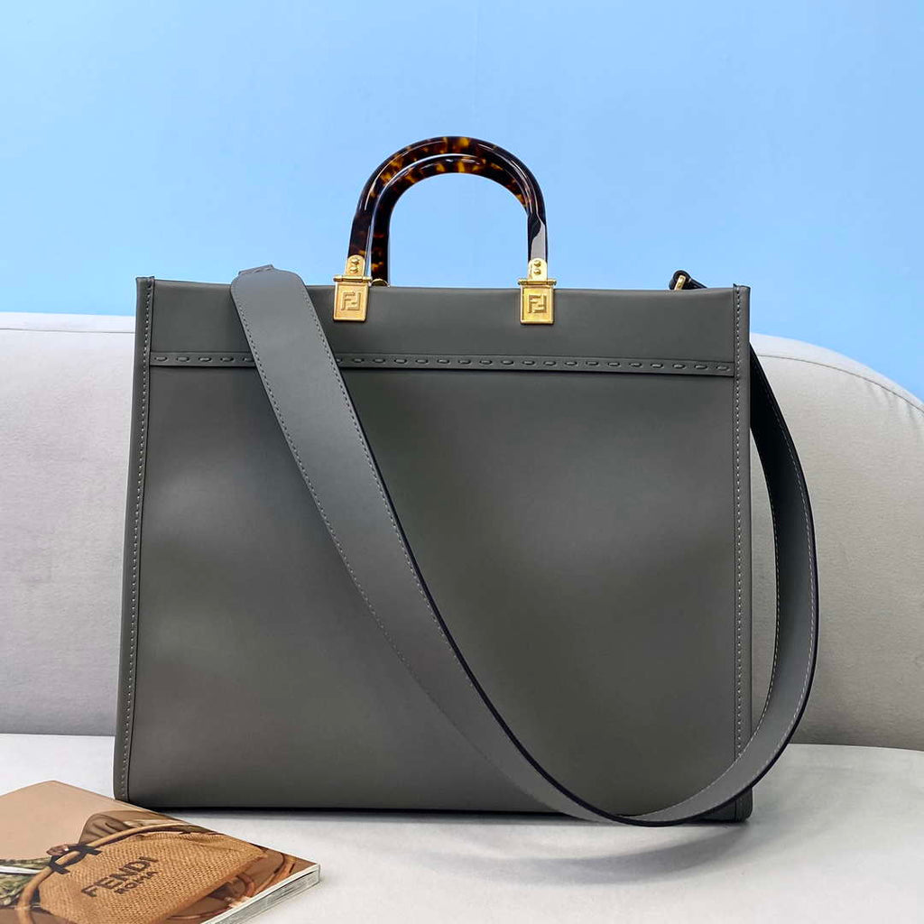 Fendi 8BH386 Sunshine Medium Bag 8266S Dark Grey leather shopper