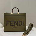 Fendi 8BH386 Sunshine Medium Bag 8266S Green leather shopper - Default Title - View 1