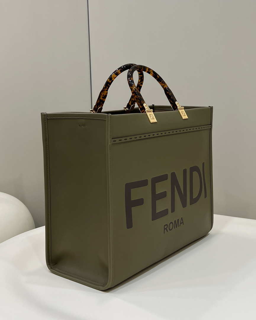 Fendi 8BH386 Sunshine Medium Bag 8266S Green leather shopper
