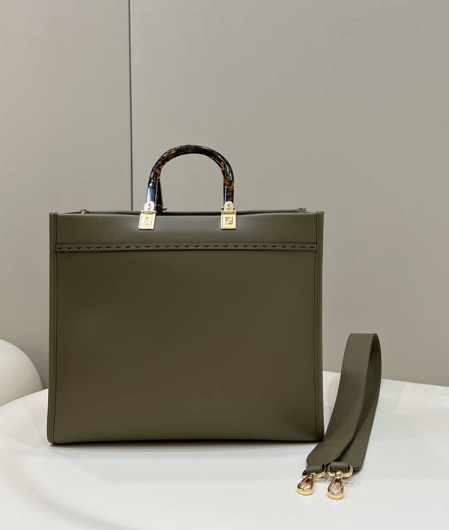 Fendi 8BH386 Sunshine Medium Bag 8266S Green leather shopper