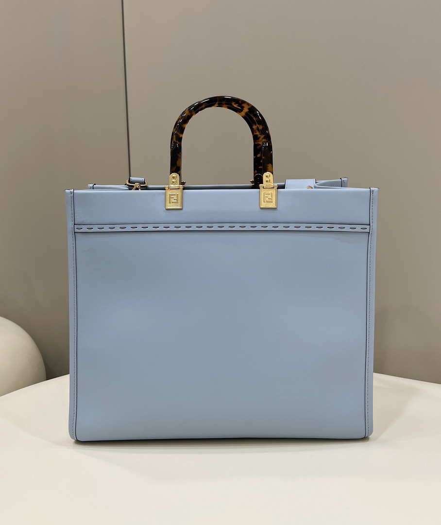 Fendi 8266S Sunshine Medium Bag 8BH386 Light blue leather shopper - Default Title - View 2