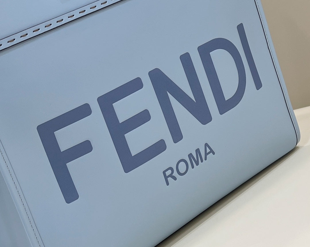 Fendi 8266S Sunshine Medium Bag 8BH386 Light blue leather shopper