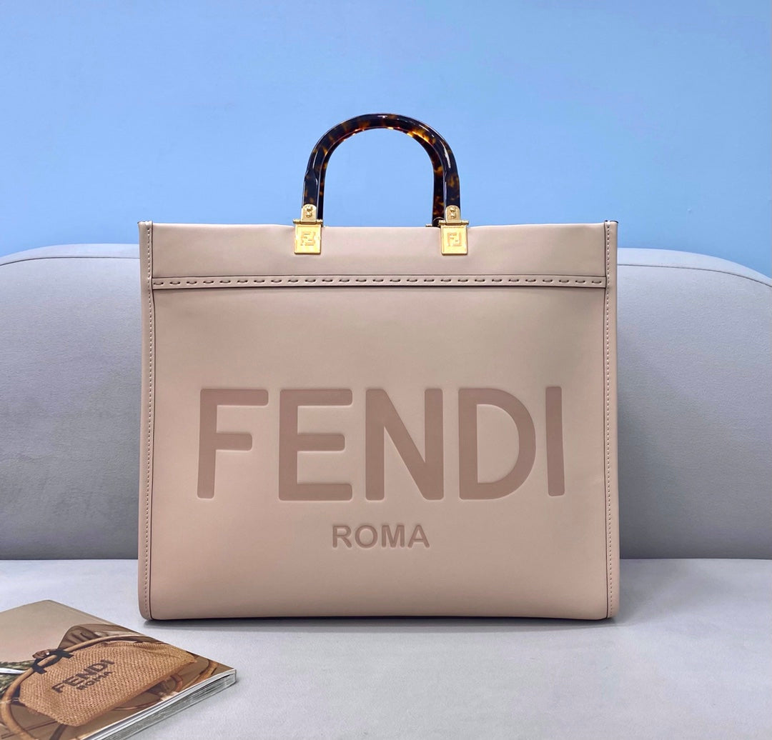 Fendi 8266S Sunshine Medium Bag 8BH386 Pink leather shopper - Default Title - View 2