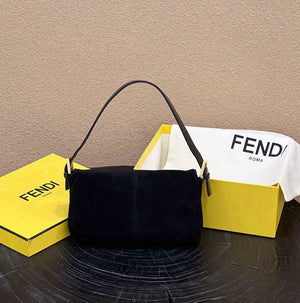 Fendi 8339 Baguette Middle Age Solid Color Series Underarm Bag Black - Default Title - View 2