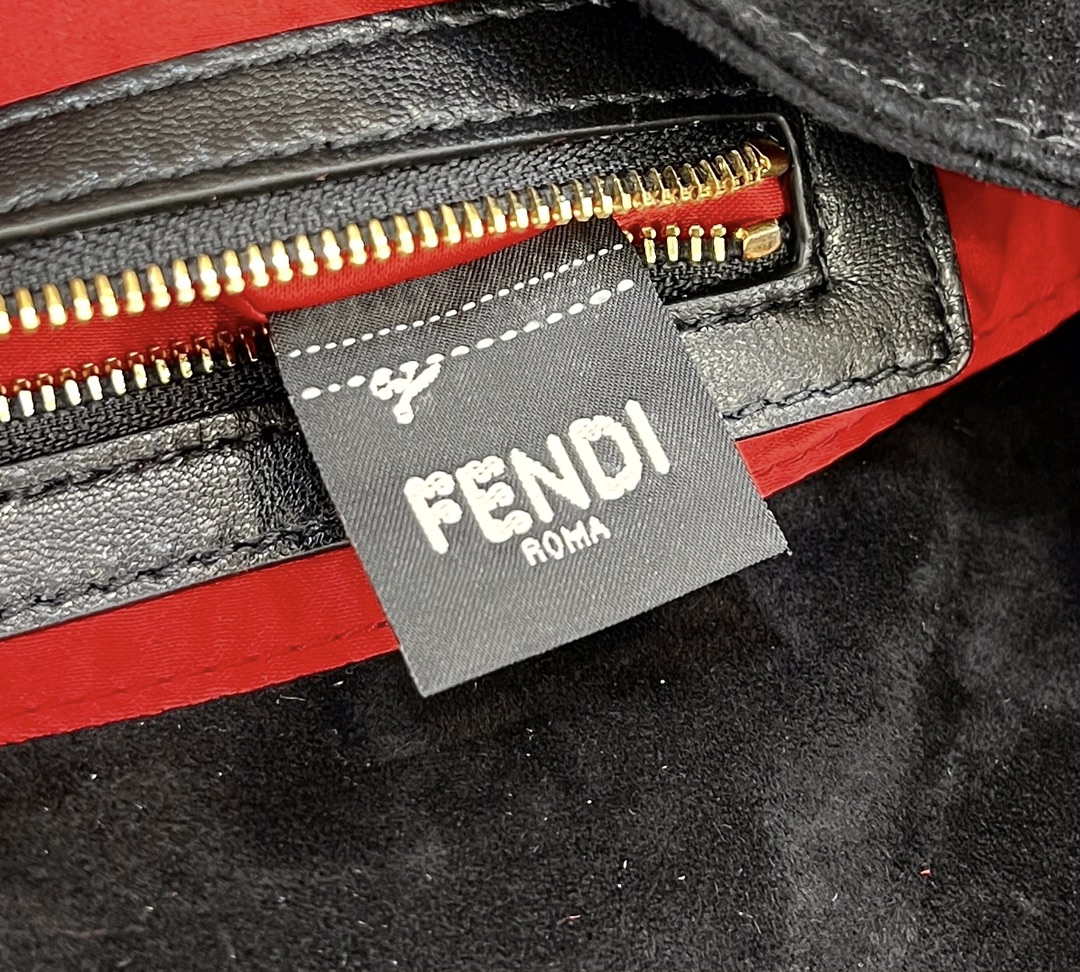 Fendi 8339 Baguette Middle Age Solid Color Series Underarm Bag Black - Default Title - View 8