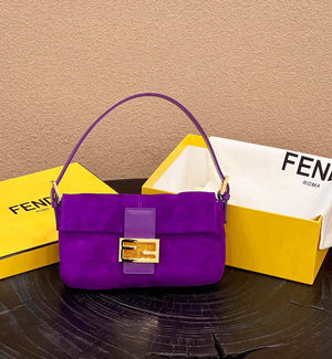Fendi 8339 Baguette Middle Age Solid Color Series Underarm Bag Purple - Default Title - View 1