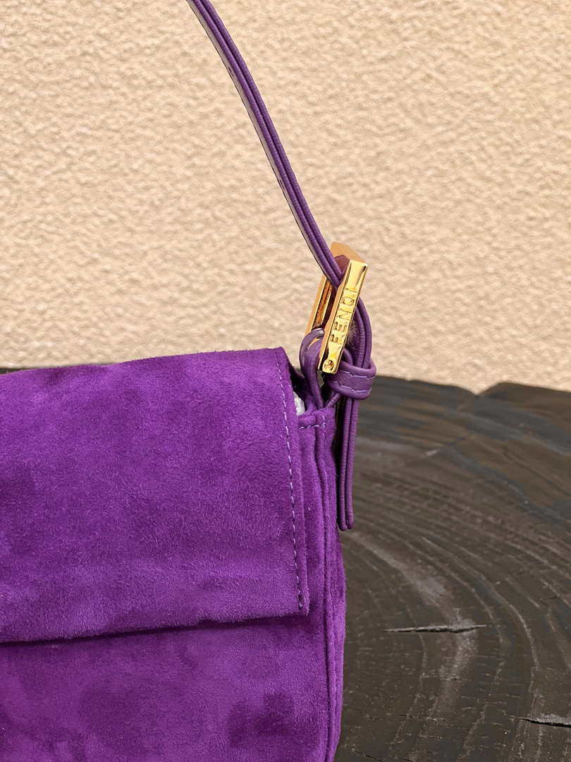 Fendi 8339 Baguette Middle Age Solid Color Series Underarm Bag Purple - Default Title - View 5