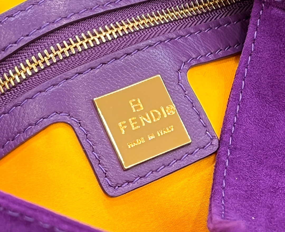 Fendi 8339 Baguette Middle Age Solid Color Series Underarm Bag Purple - Default Title - View 7
