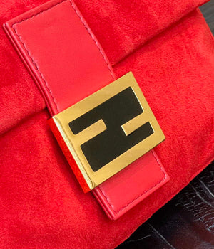 Fendi 8339 Baguette Middle Age Solid Color Series Underarm Bag Red - Default Title - View 5
