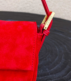 Fendi 8339 Baguette Middle Age Solid Color Series Underarm Bag Red - Default Title - View 6