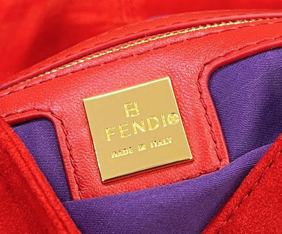 Fendi 8339 Baguette Middle Age Solid Color Series Underarm Bag Red - Default Title - View 8
