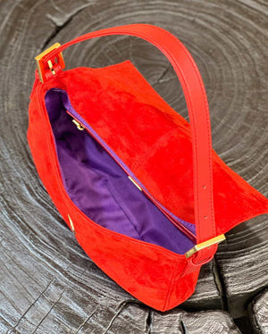 Fendi 8339 Baguette Middle Age Solid Color Series Underarm Bag Red - Default Title - View 9