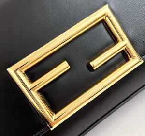 Fendi 8521 Baguette Chain Midi Shoulder Bag Black - Default Title - View 6