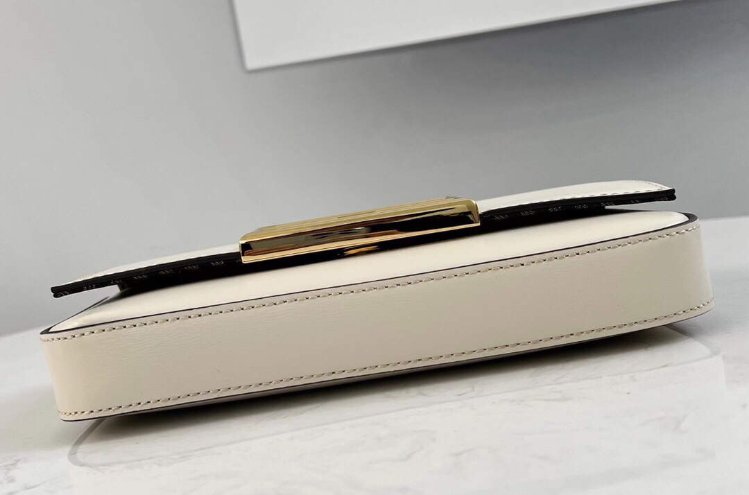 Fendi 8521 Baguette Chain Midi Shoulder Bag White - Default Title - View 5