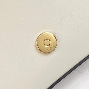 Fendi 8521 Baguette Chain Midi Shoulder Bag White - Default Title - View 6