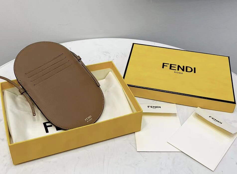Fendi 8526 Phone Shoulder Bag Gray