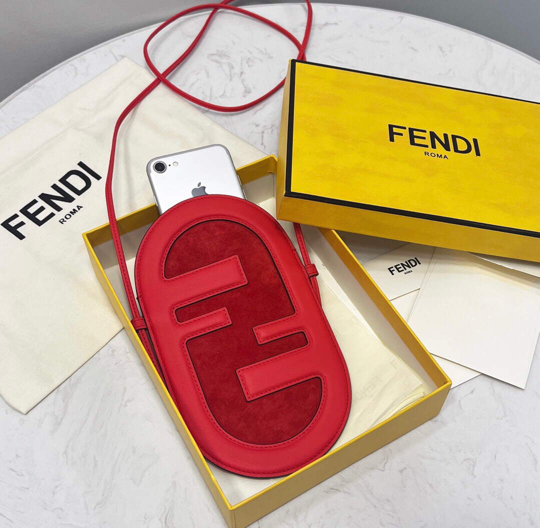 Fendi 8526 Phone Shoulder Bag Red - Default Title - View 1