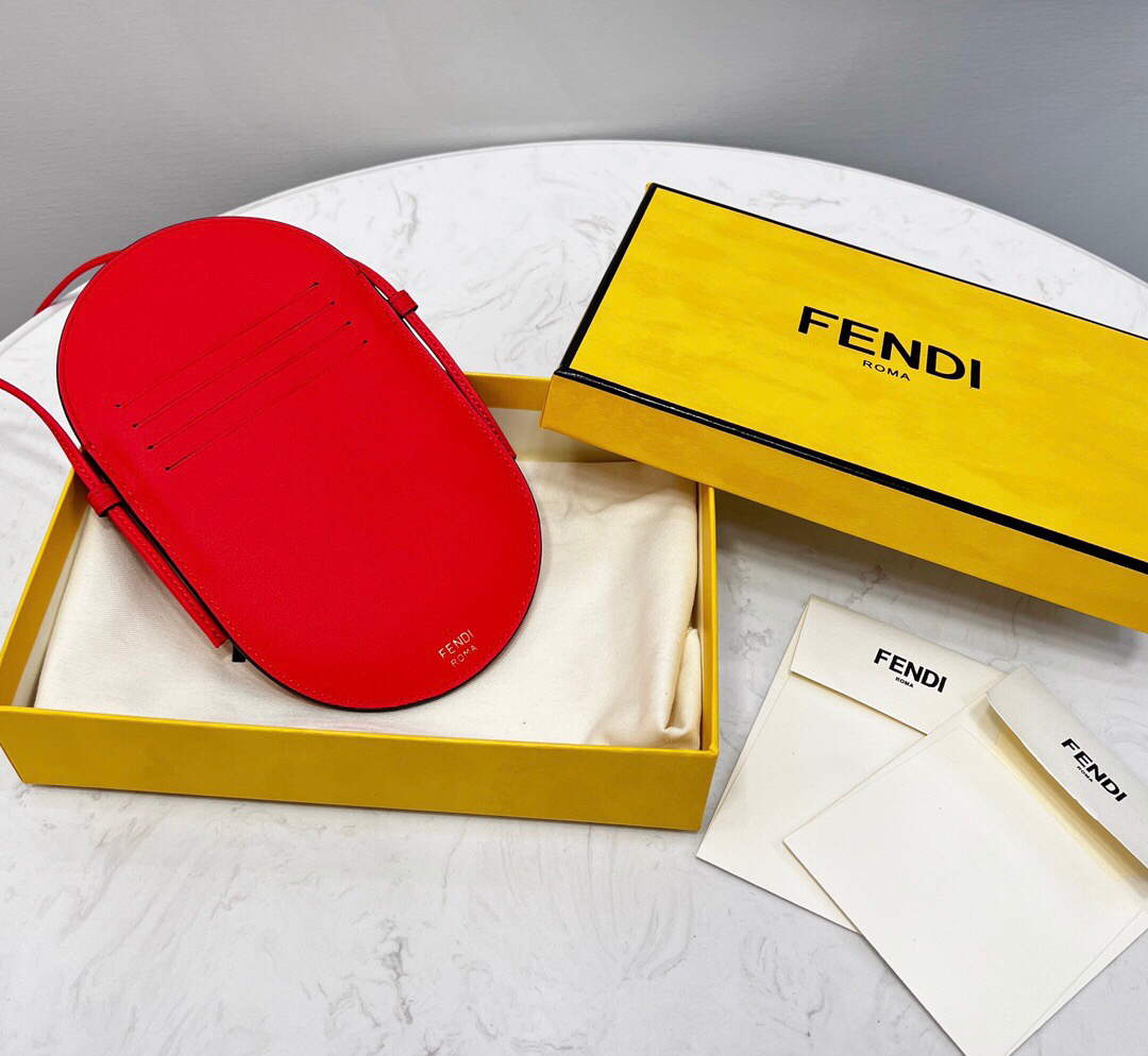 Fendi 8526 Phone Shoulder Bag Red - Default Title - View 8