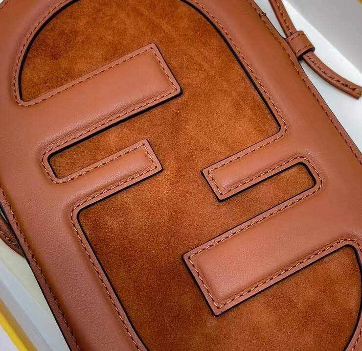 Fendi 8526 Phone Shoulder Bag Brown