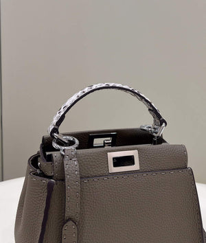Fendi 8551 Peekaboo Mini Leather Bag Gray - Default Title - View 4