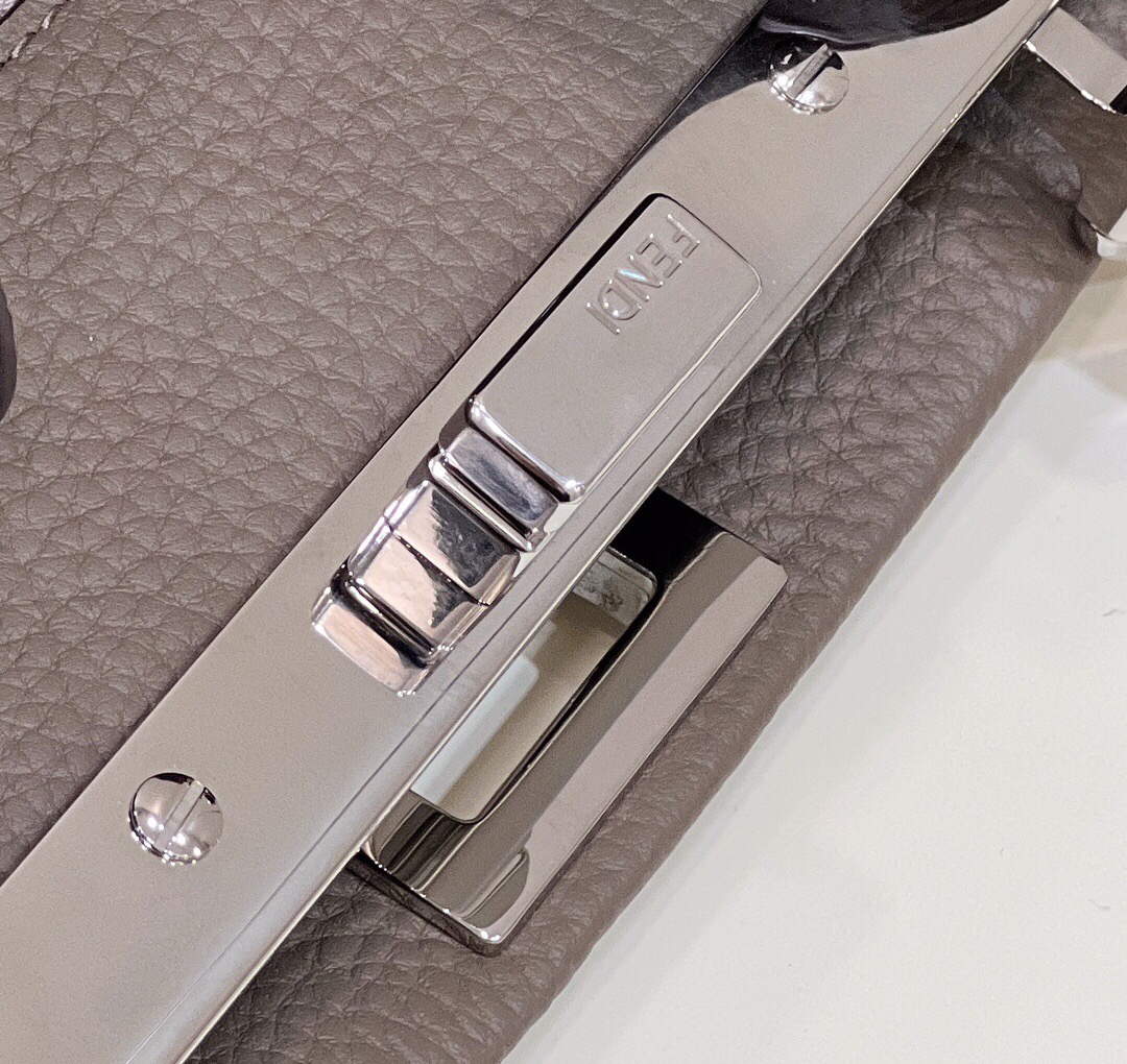 Fendi 8551 Peekaboo Mini Leather Bag Gray