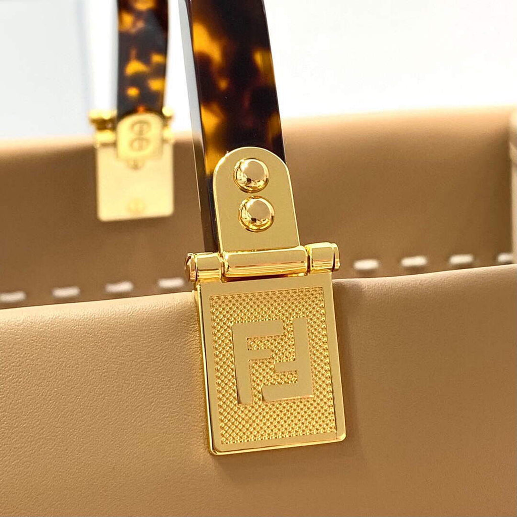 Fendi 8BH386 Sunshine Medium Fendi Tote Bag 8518 Apricot