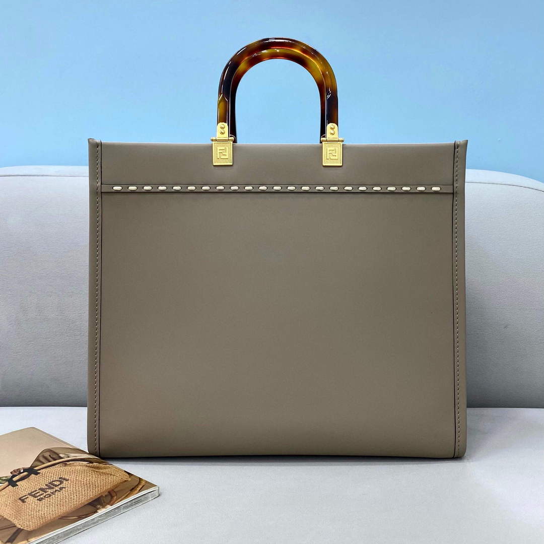 Fendi  8BH386 Sunshine Medium Fendi Tote Bag 8518 Gray