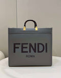 Fendi 8BH386 Sunshine Medium Bag Gray leather shopper 8266S