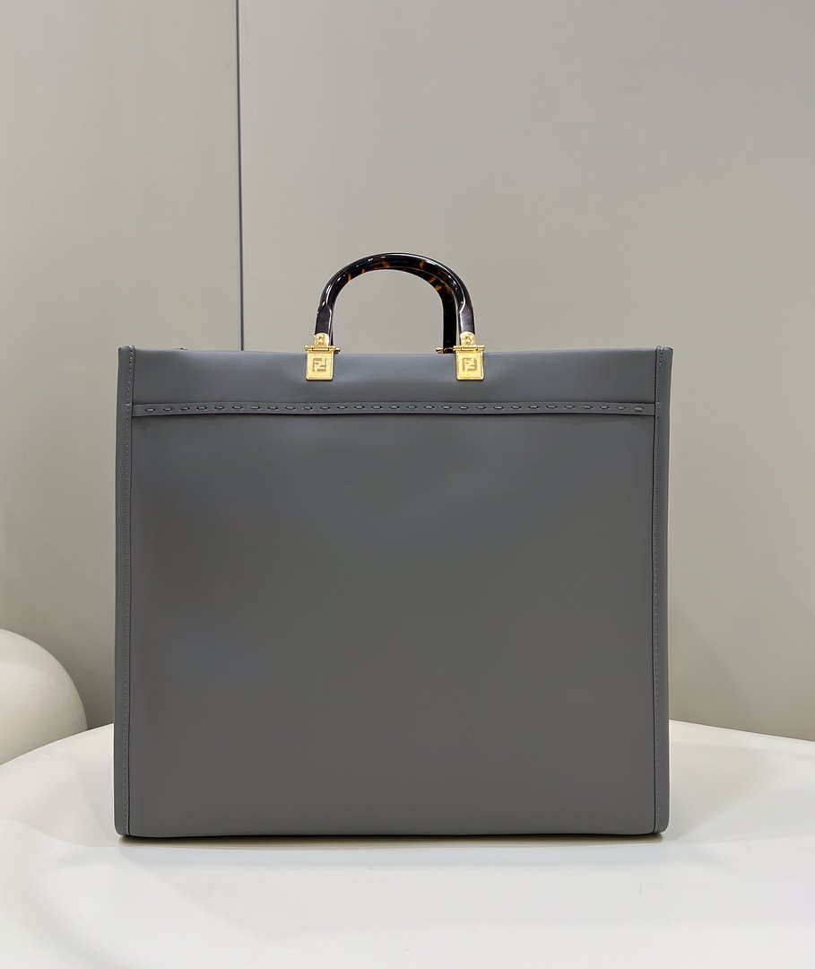 Fendi 8BH386 Sunshine Medium Bag Gray leather shopper 8266S - Default Title - View 2