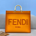 Fendi 8BH372 Sunshine Large Natural Coloured Leather Shopper Bag 80009L Brown - luxibagsmall