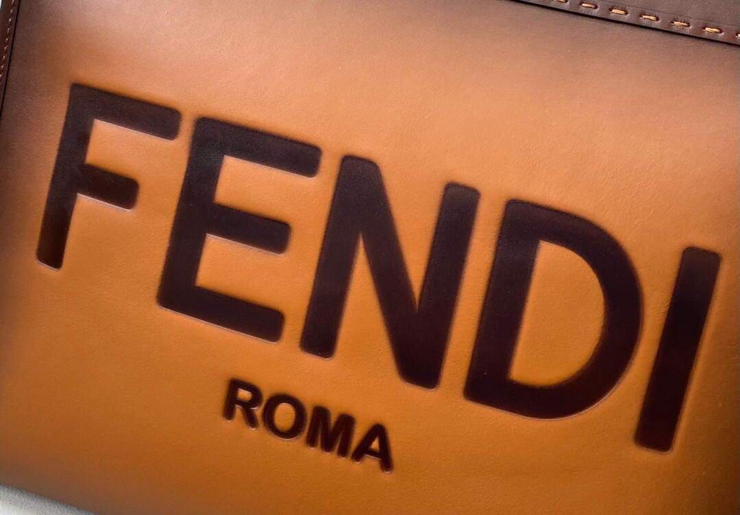 Fendi 8BH372 Sunshine Large Natural Coloured Leather Shopper Bag 80009L Dark brown - luxibagsmall