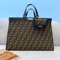 Fendi 8BH374 Peekaboo X Tote Green Canvas Bag - luxibagsmall