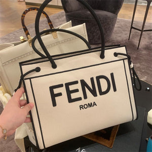 FENDI 8BH378 Medium ROMA Tote Undyed canvas Tote bag - Default Title - View 1