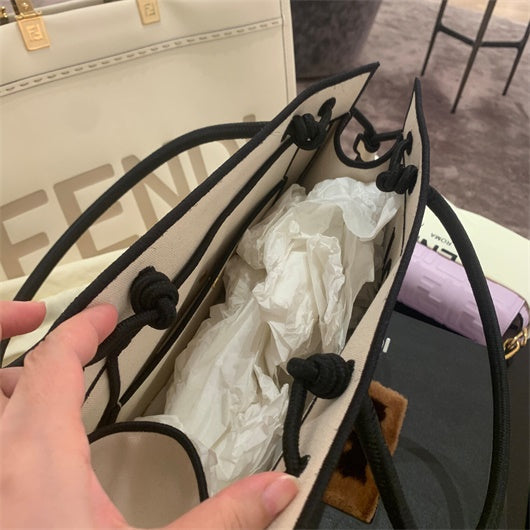FENDI 8BH378 Medium ROMA Tote Undyed canvas Tote bag