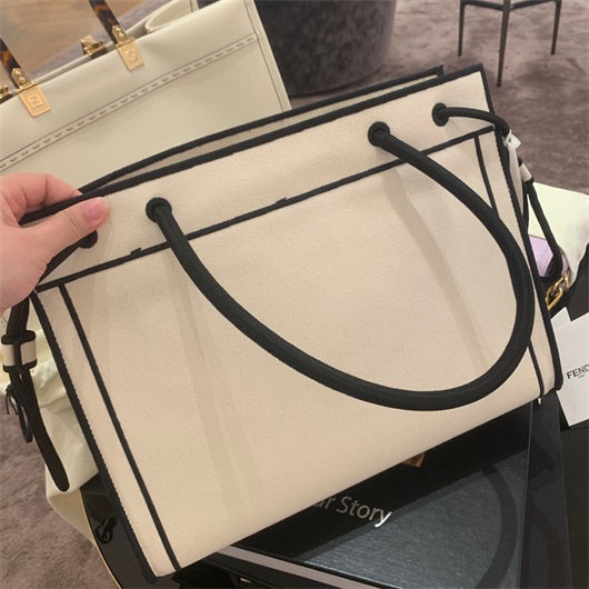 FENDI 8BH378 Medium ROMA Tote Undyed canvas Tote bag