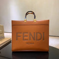 Fendi 8BH386 Sunshine Medium Fendi Tote Leather Bag 8266S Brown - Default Title - View 1