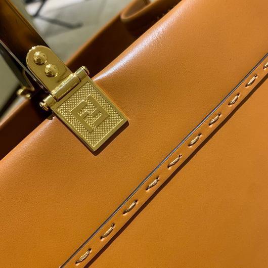 Fendi 8BH372 FENDI Large Sunshine Shopper Bag Brown Leather - luxibagsmall
