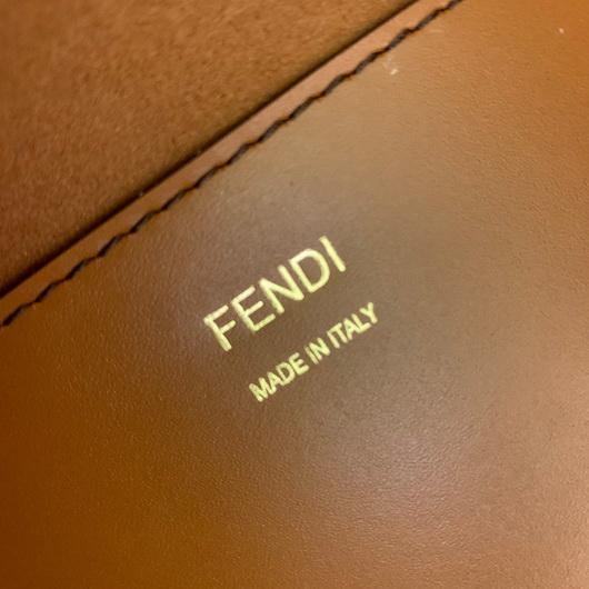 Fendi 8BH372 FENDI Large Sunshine Shopper Bag Brown Leather - luxibagsmall