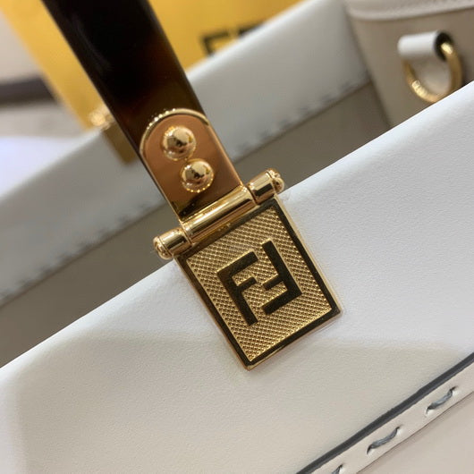 Fendi 8BH386 Sunshine Medium Fendi Tote Leather Bag 8266S Beige