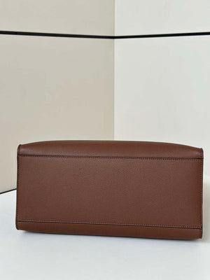 Fendi 8BH386 Fendi Sunshine Medium Brown leather shopper Full-grain cowhide 8636 - Default Title - View 3