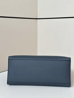 Fendi 8BH386 Fendi Sunshine Medium Navy Blue leather shopper Full-grain cowhide 8636 - Default Title - View 3