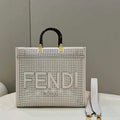 Fendi 8BH386 Sunshine Medium 8575 Two-toned perforated leather shopper - Default Title - View 1