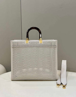 Fendi 8BH386 Sunshine Medium 8575 Two-toned perforated leather shopper - Default Title - View 2