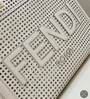 Fendi 8BH386 Sunshine Medium 8575 Two-toned perforated leather shopper - Default Title - View 4