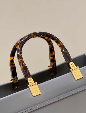 Fendi 8BH372 Sunshine Large Bag Gray leather shopper 8266L - Default Title - View 5