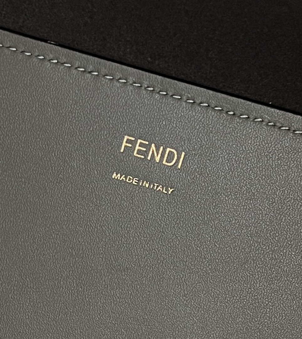 Fendi 8BH372 Sunshine Large Bag Gray leather shopper 8266L - Default Title - View 7